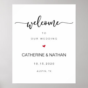 Beautiful Modern Black typeface, Wedding Welcome Poster