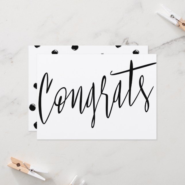 Beautiful modern chic "Congrats" Card (Front/Back In Situ)