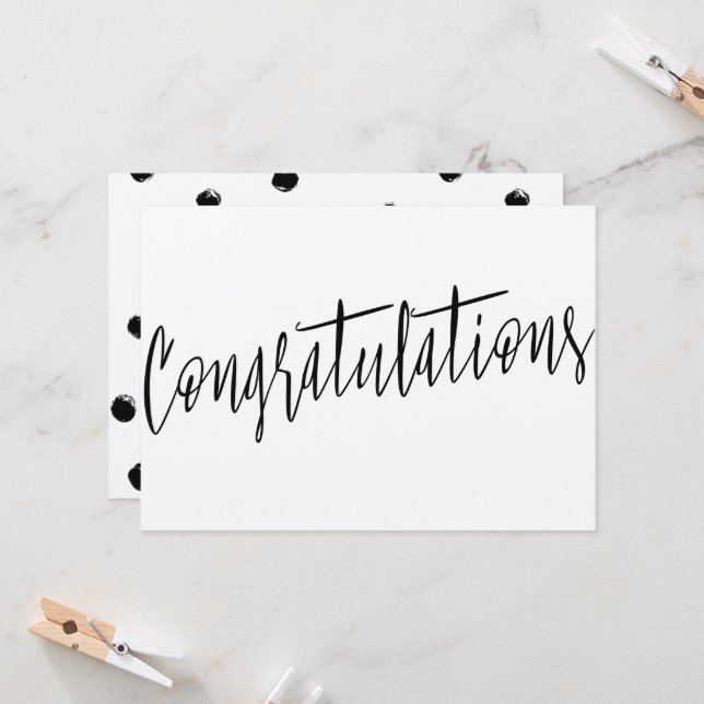 Beautiful modern chic "Congratulations" Card (Front/Back In Situ)