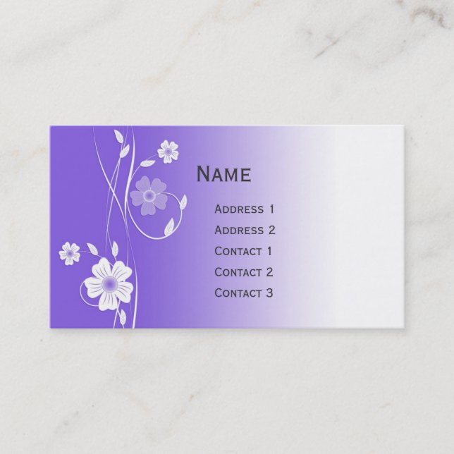 Beautiful modern floral design pocket calendar business card (Front)