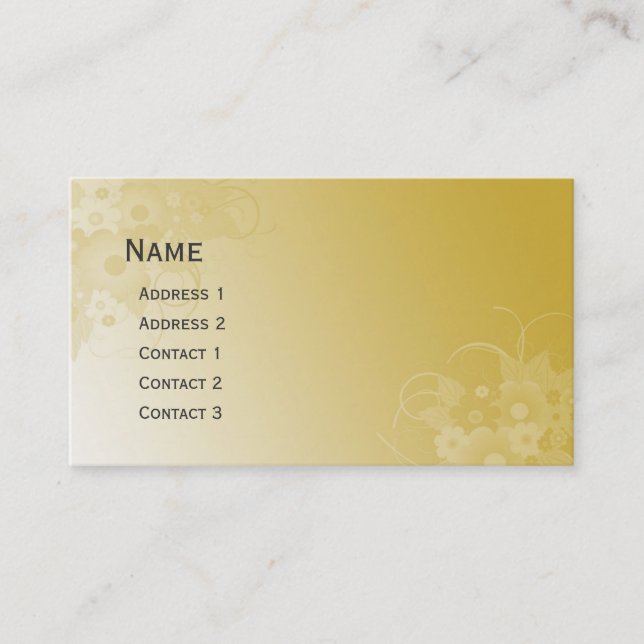 Beautiful modern floral design pocket calendar business card (Front)