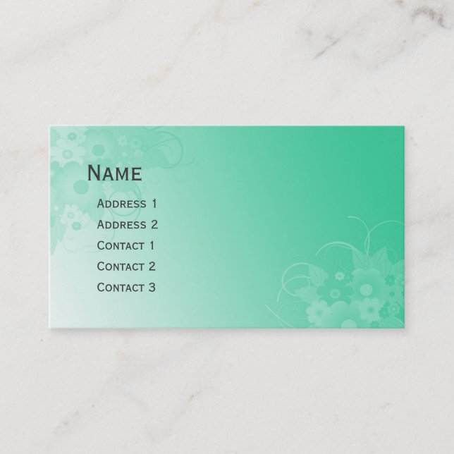 Beautiful modern floral design pocket calendar business card (Front)