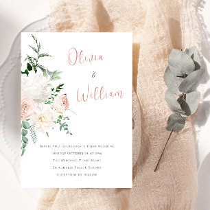 Beautiful Modern Floral Wedding Invitation