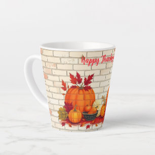 Beautiful Modern Happy Thanksgiving Fall Latte Mug