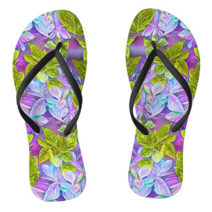 Beautiful Modern Leafy Pattern Thongs