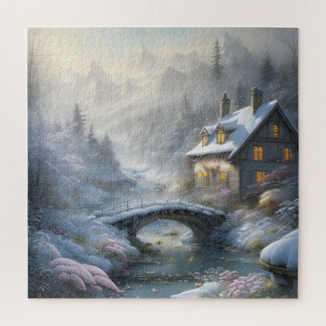 Beautiful Modern Snow Winter Landscape Jigsaw Puzzle (Vertical)