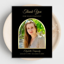 Beautiful Modern Sympathy Thank You Photo Card