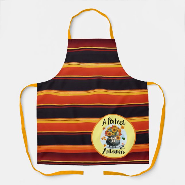 Beautiful Modern Thanksgiving Autumn Collection Apron (Front)