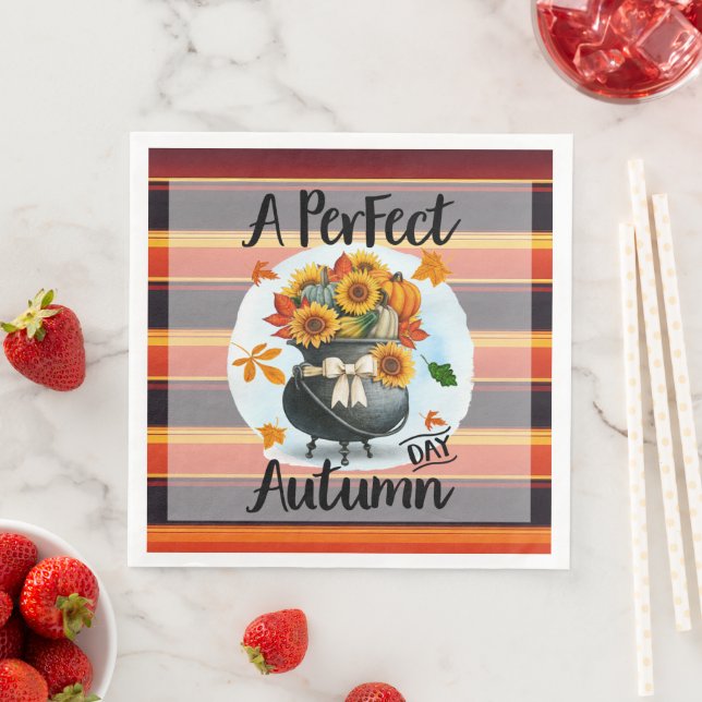 Beautiful Modern Thanksgiving Autumn Collection Napkin (Insitu)