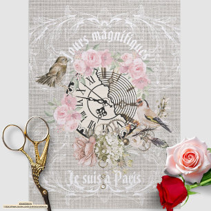 Beautiful modern vintage texture rose France Tissue Paper