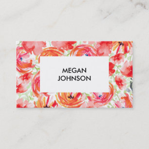 Beautiful Modern Watercolor Flower Design Business Card