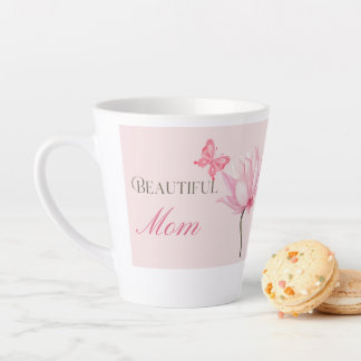 Beautiful Mom Mug with Butterfly and Flower