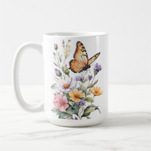 Beautiful Monarch Butterfly Watercolor Coffee Mug
