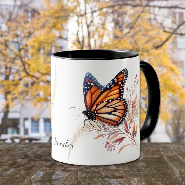 Beautiful Monarch Gold Swirl Butterfly Mug (Creator Uploaded)