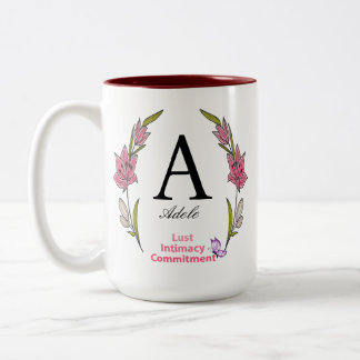 Beautiful Monogram Personalised Initial Name Two-Tone Coffee Mug