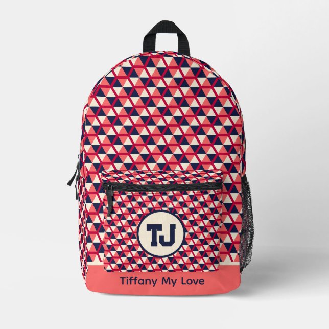 Beautiful Monogrammed Basketball Backpack For Kids (Front)
