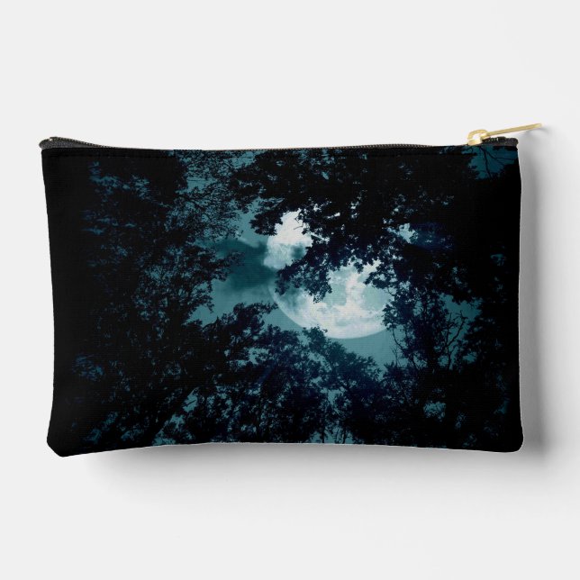 Beautiful Moon Glow Though Trees  Accessory Pouch (Back)