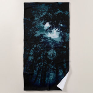 Beautiful Moon Glow Though Trees Beach Towel