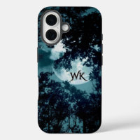 Beautiful Moon Glow Though Trees Monogram