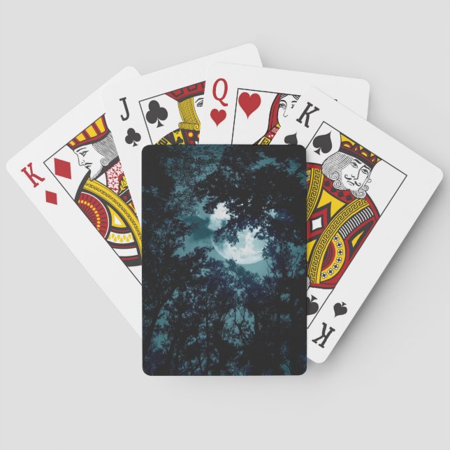 Beautiful Moon Glow Though Trees  Playing Cards (Back)