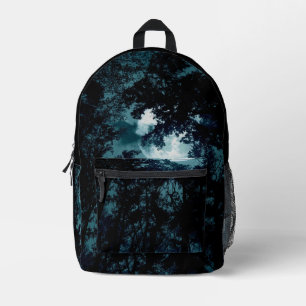 Beautiful Moon Glow Though Trees Printed Backpack