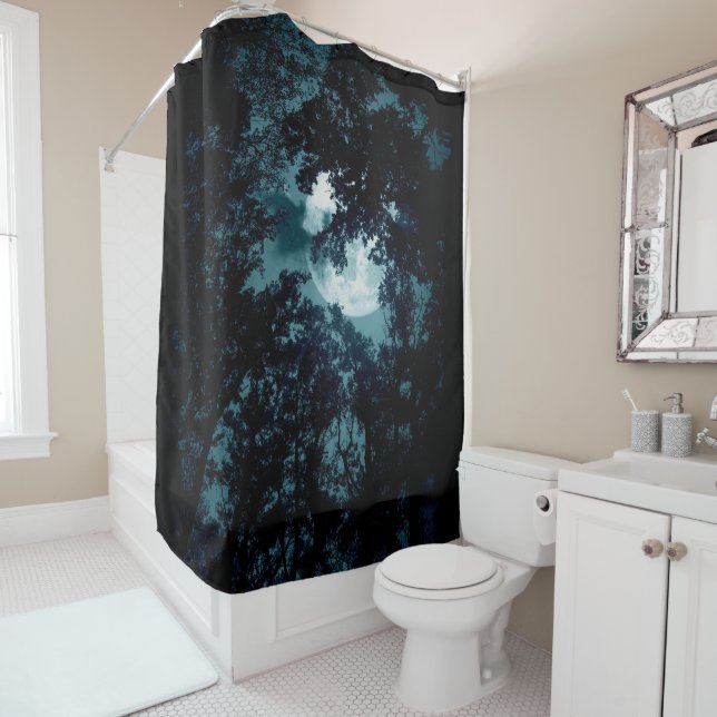 Beautiful Moon Glow Though Trees  Shower Curtain (In Situ)