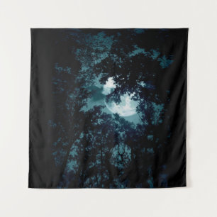 Beautiful Moon Glow Though Trees Tapestry