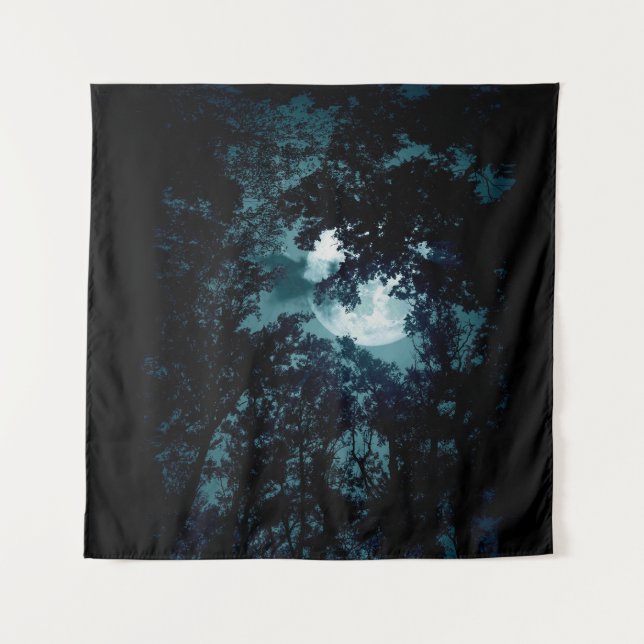 Beautiful Moon Glow Though Trees  Tapestry (Front)