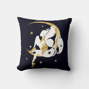 Beautiful moon stars fairy illustration cushion