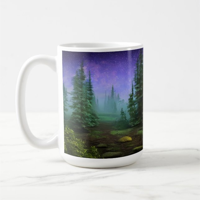 Beautiful Moonlight Wilderness Scene Coffee Mug (Left)