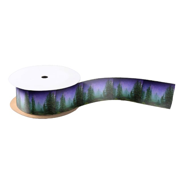 Beautiful Moonlight Wilderness Scene Satin Ribbon (Spool)