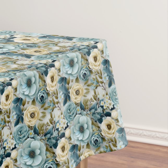 Beautiful Moonlit Petals Flowers Tablecloth (In Situ)