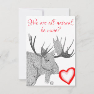 Beautiful Moose Typography Valentine's Day Card