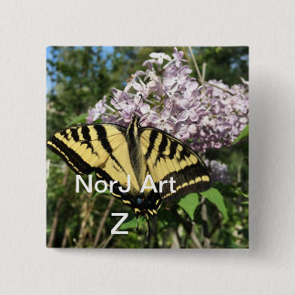 Beautiful morning butterfly design by NorJ Art 15 Cm Square Badge