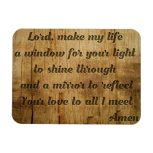 Beautiful morning prayer carved in wood magnet