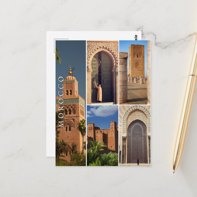 Beautiful Moroccan Medina Architecture Postcard (Front/Back In Situ)