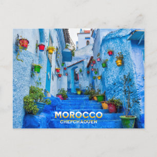 Beautiful Moroccan North Medina Blue City  Postcard