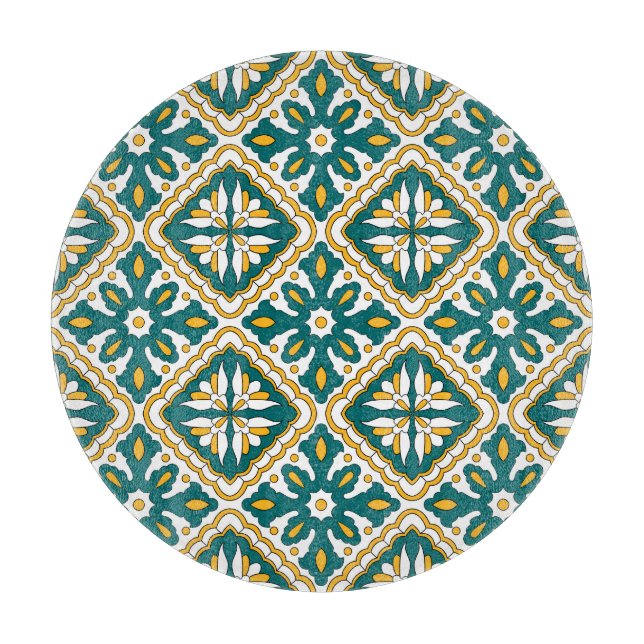 💛💚 Beautiful Moroccan tiles  Cutting Board (Front)