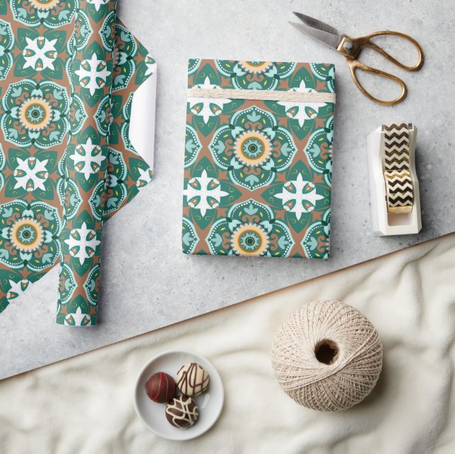 💚💛 Beautiful Moroccan tiles Wrapping Paper (Crafts)