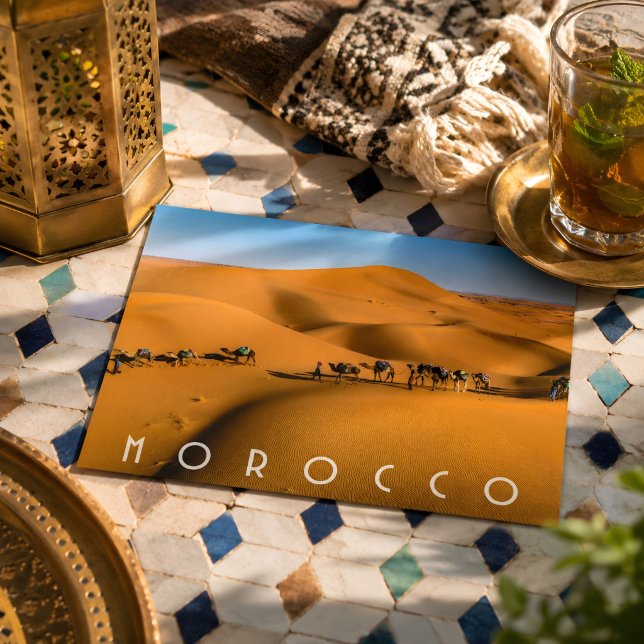 Beautiful Morocco Desert Sahara Camel Riding Trip Postcard (Creator Uploaded)