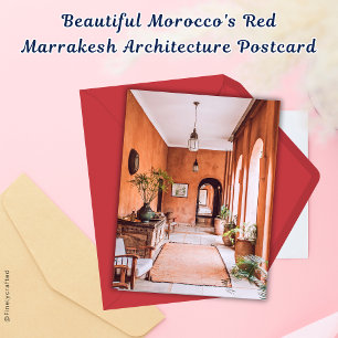 Beautiful Morocco's Red Marrakesh Architecture Postcard
