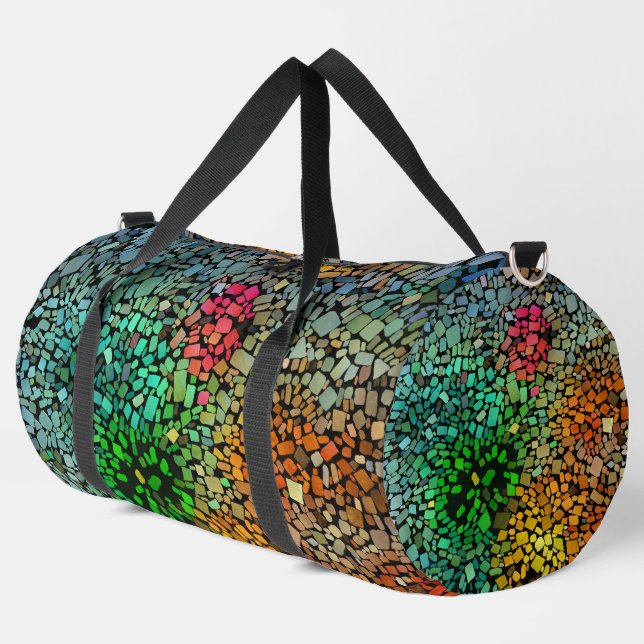 Beautiful mosaic duffle bag (Left Corner)