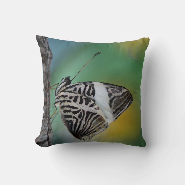 Beautiful Mosaic Zebra Butterfly Cushion (Front)