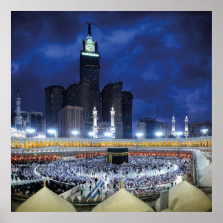 Beautiful Mosque night mecca Islamic Gift Poster