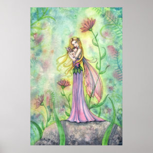 Beautiful Mother and Baby Fairy Poster Print