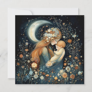 Beautiful Mother and Baby Floral Mother's Day Card