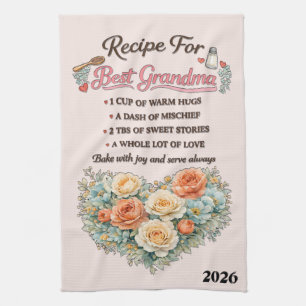 Beautiful Mother's Day Best Grandma Tea Towel