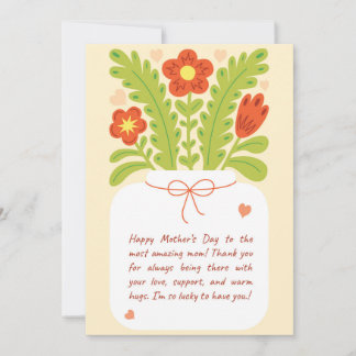 Beautiful Mother's Day Card with Loving Words Incl