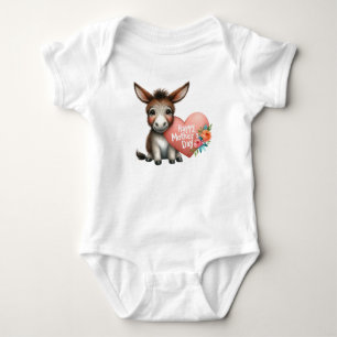 Beautiful Mother's Day Donkey Baby Bodysuit