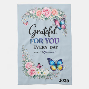 Beautiful Mother's Day Grateful For You Tea Towel